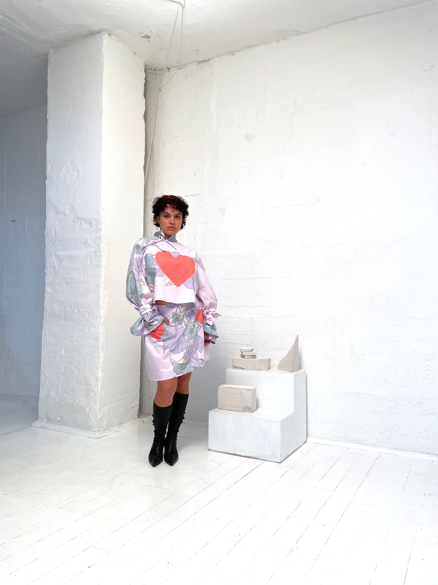 Hjertesæt (Hjertebluse + Hjertenederdel)